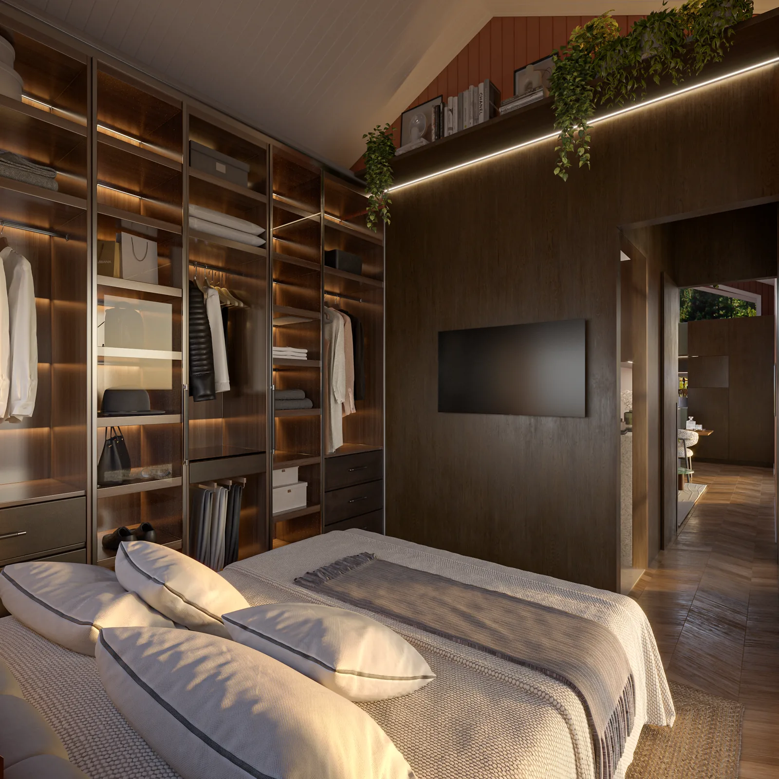 Ember integrated wardrobe and storage
